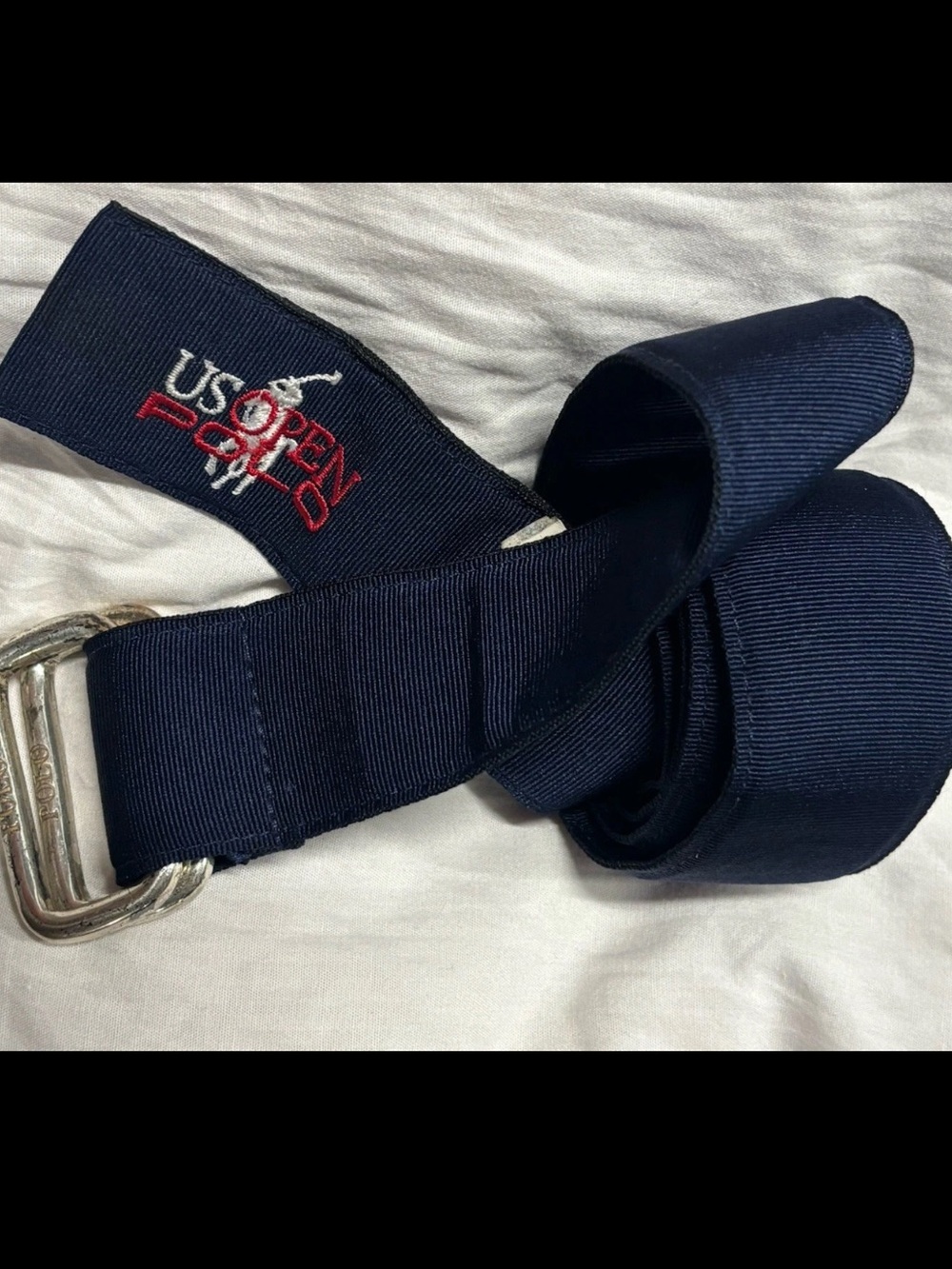 Polo Ralph Lauren 2012 U.S. Open D Ring Ribbon Belt SZ.S Made In USA NWT Rare